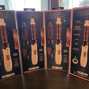 Conair Double Ceramic 3-in-1 Hot Air Brush - White & Rose Gold